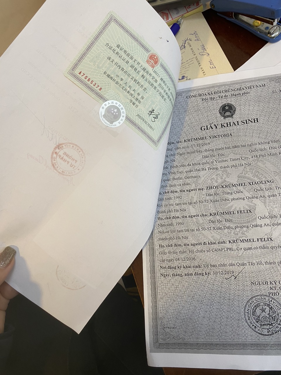 HỢP PHÁP HOÁ LÃNH SỰ GIẤY TỜ TRUNG QUỐC