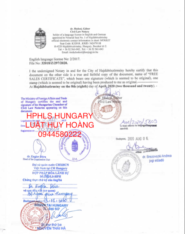 DỊCH VỤ HỢP PHÁP HOÁ LÃNH SỰ HUNGARY