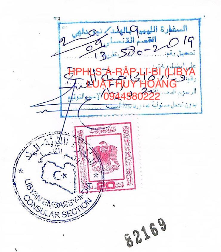 DỊCH VU HỢP PHÁP HOÁ LÃNH SỰ Ả-RẬP-LI-BI (LIBYA)