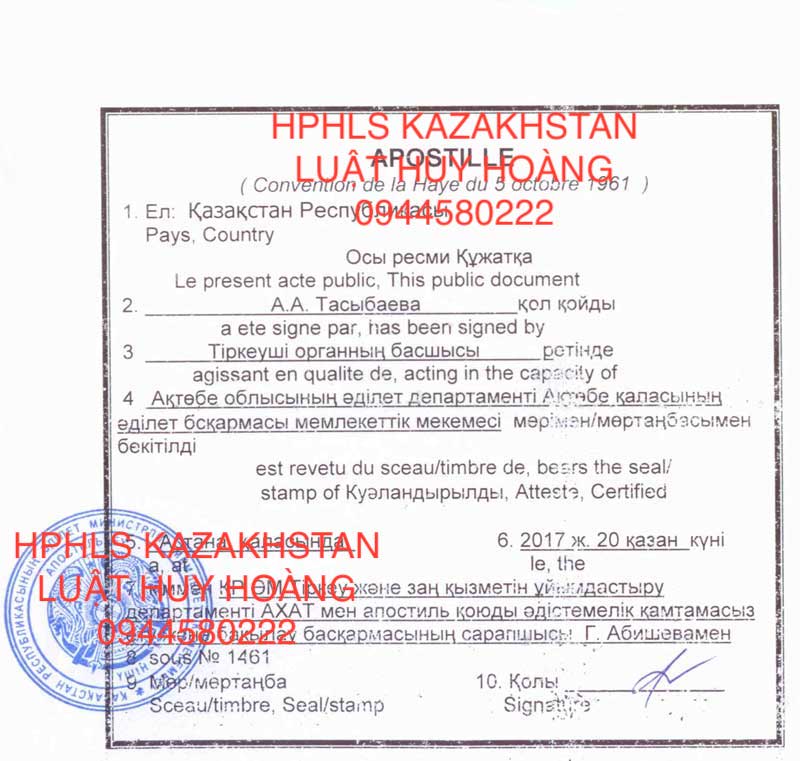 DỊCH VỤ HỢP PHÁP HOÁ LÃNH SỰ KAZAKHSTAN (CA-DẮC-XTAN)